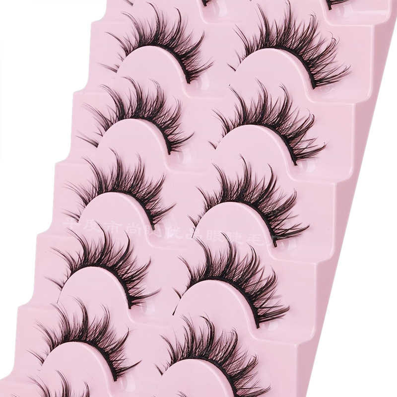 M01 Seven Pair Anime Eyelash Natural Thick Three Dimensional Curling Barbie Manga Eyelash W250324