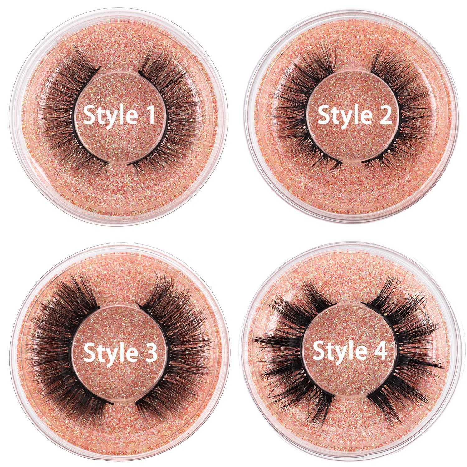 A set of 20 boxes of natural thick false eyelashes in 1 pair 3D curled and 3D anti real eyelashes W250324