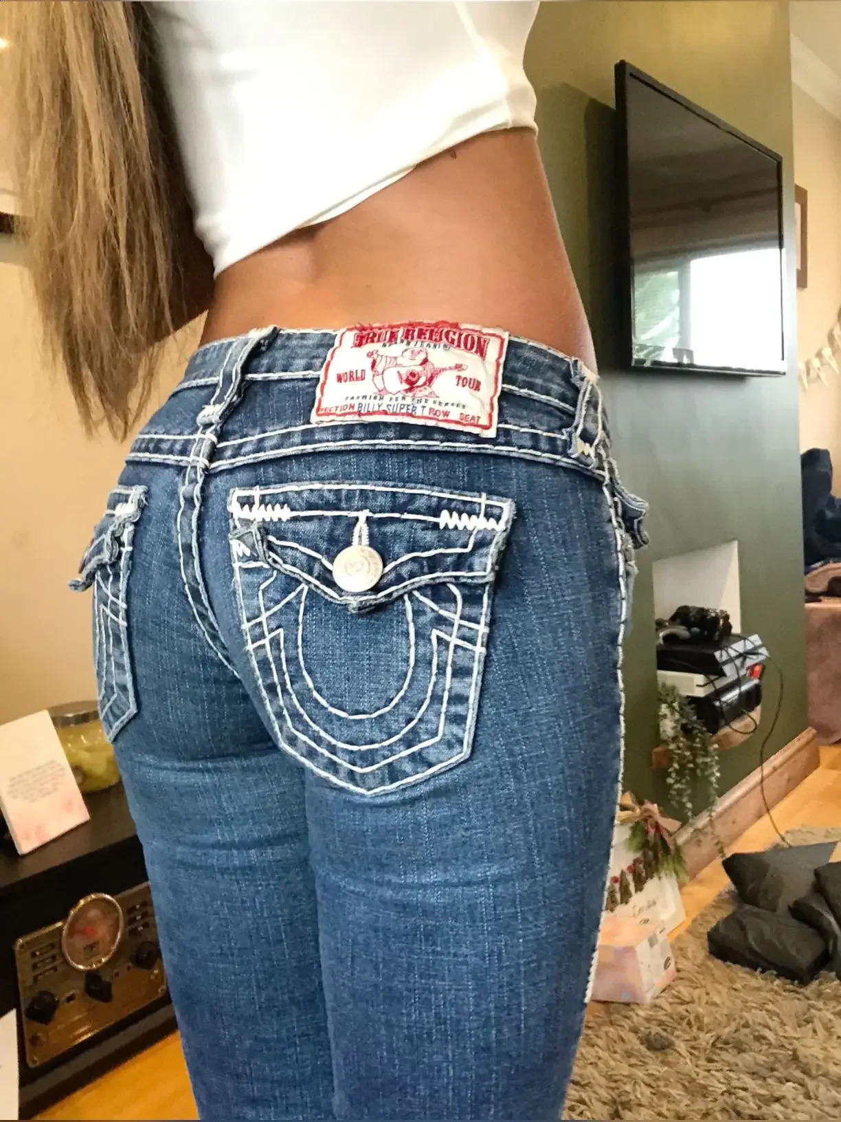 Vintage Buddha ed Jeans Y2k Denim Pants Harajuku High Waist Straight Wide Leg Casual Street Women Clothing 250324