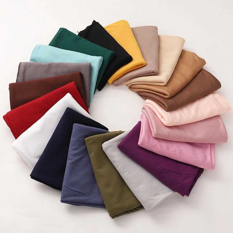 Modal cotton knitted headscarf long Muslim shawl plain weave soft turbo tie bag suitable for African b70x60cm X250324