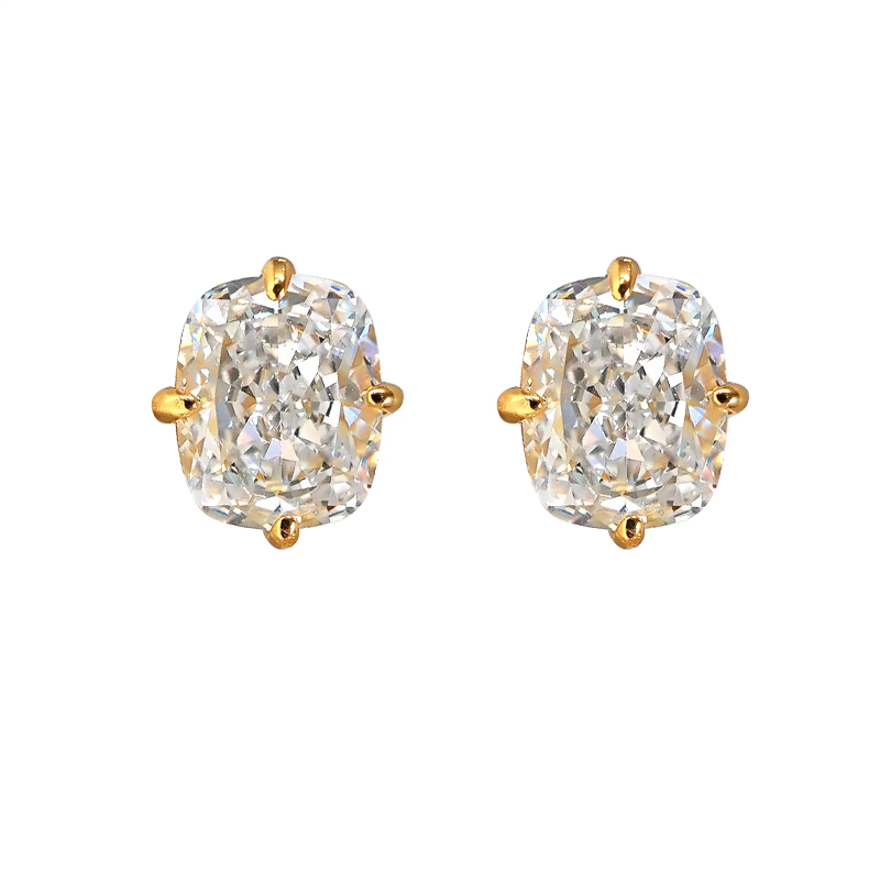 2025 Choucong Top Sell Stud Earrings Luxury Jewelry Sparkling Genuine 100% 925 Sterling Silver Cushion Shape White Moissanite Elegant Party OL Women E