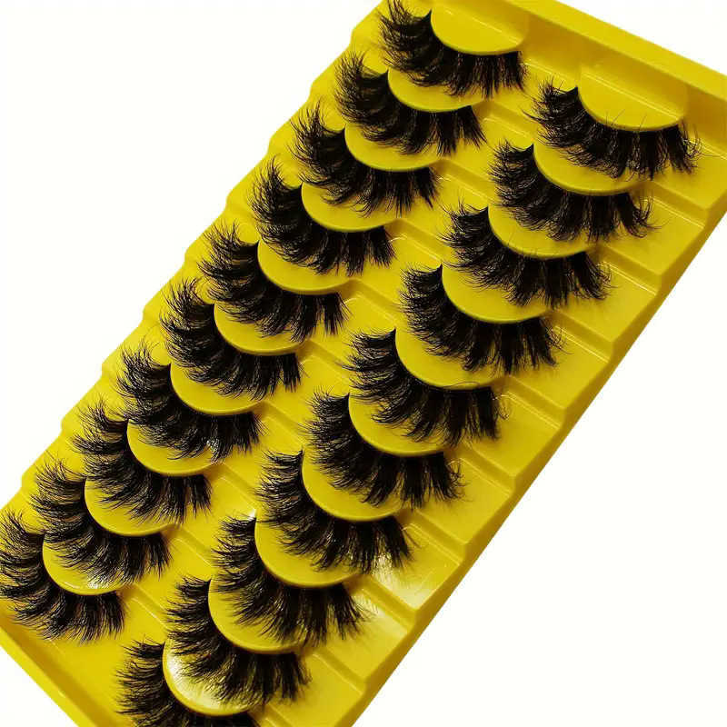 New product 10 pairs of high imitation mink fur false eyelashes natural simulation thick and curled eyelashes W250324