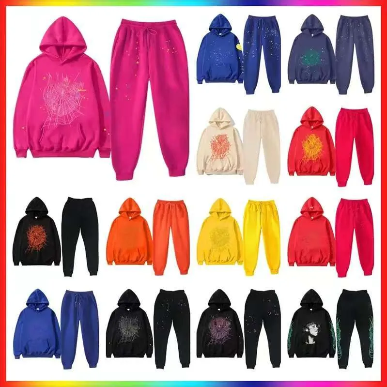 5A hoodie Mens Web Hoodie for men 2025 spider hoody Sweatshirts hoodies Women grid spider hoodie Hip Hop Tracksuit Print Pullover net spider pants tracksuit Set