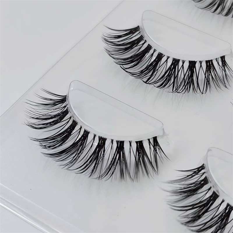 Transparent stem thick eyelashes crossed eye tails elongated makeup fine stem soft and invisible mixed race C48 W250324