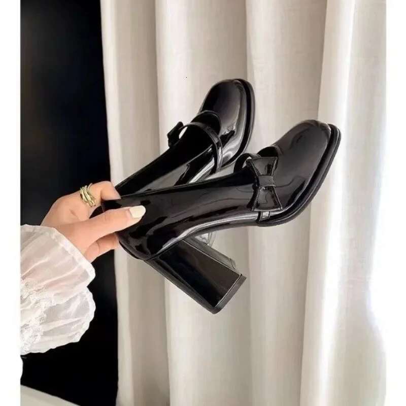 Sheepskin Edition~French Marilyn Women's sandals Spring/Summer Pink Bow Round Toe Single Shoes Thick High Heels