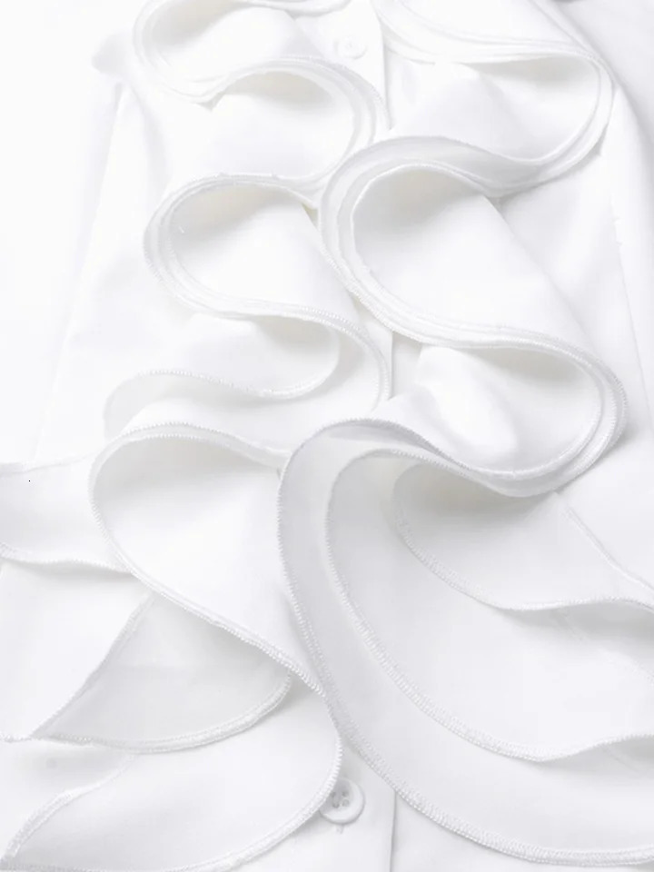 ZANZEA Elegant Women Blouse Ruffles Tops Fashion Long Sleeve Shirts Flounce Blouses Stylish OL Work Shirt Female White Blouses 250322