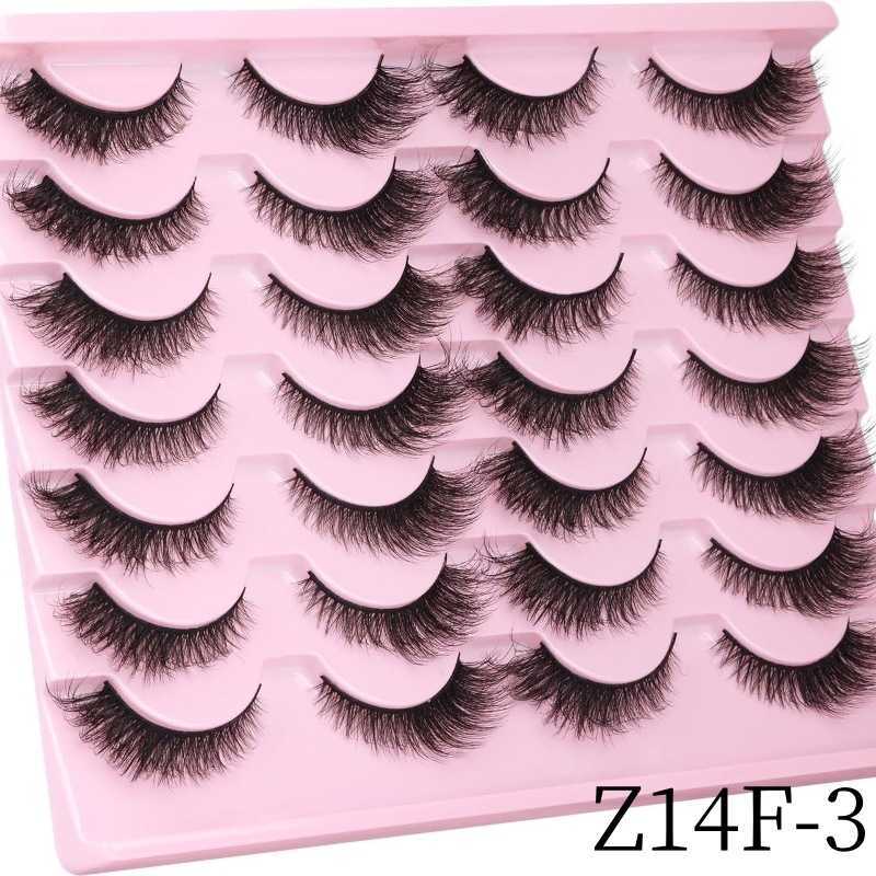 Wind 14 pairs of imitation mink explosive fur false eyelashes thick curly messy crossed flat eyelashes W250324