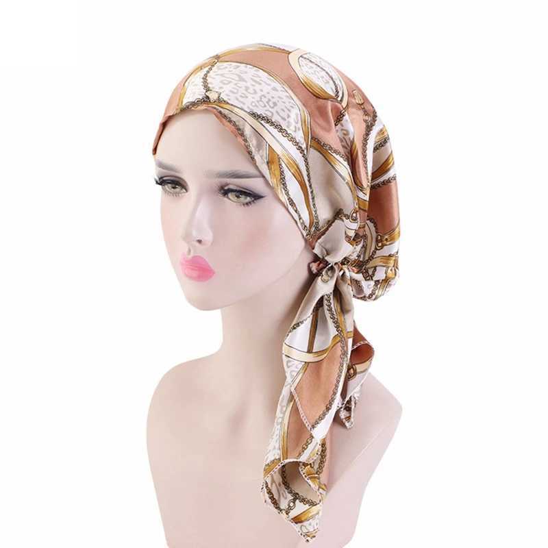 Fashion pre tied headscarf cultural hat Muslim headscarf inner hat hair loss hat bear hat tail hat X250324