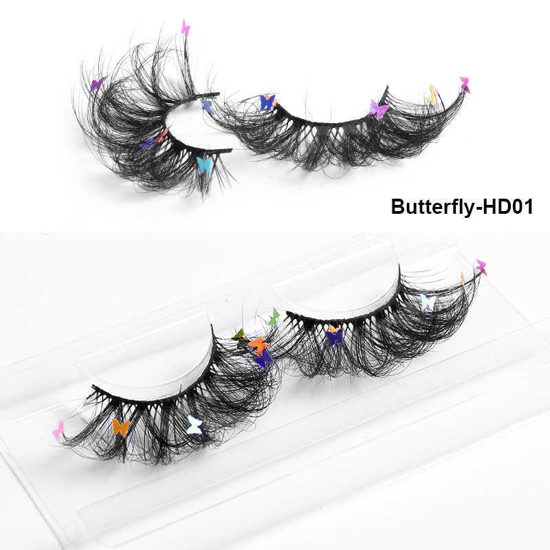 New pair of 8D imitation mink fur butterfly false eyelashes naturally curled up with multiple layers of thick crossed eyelashes W250324