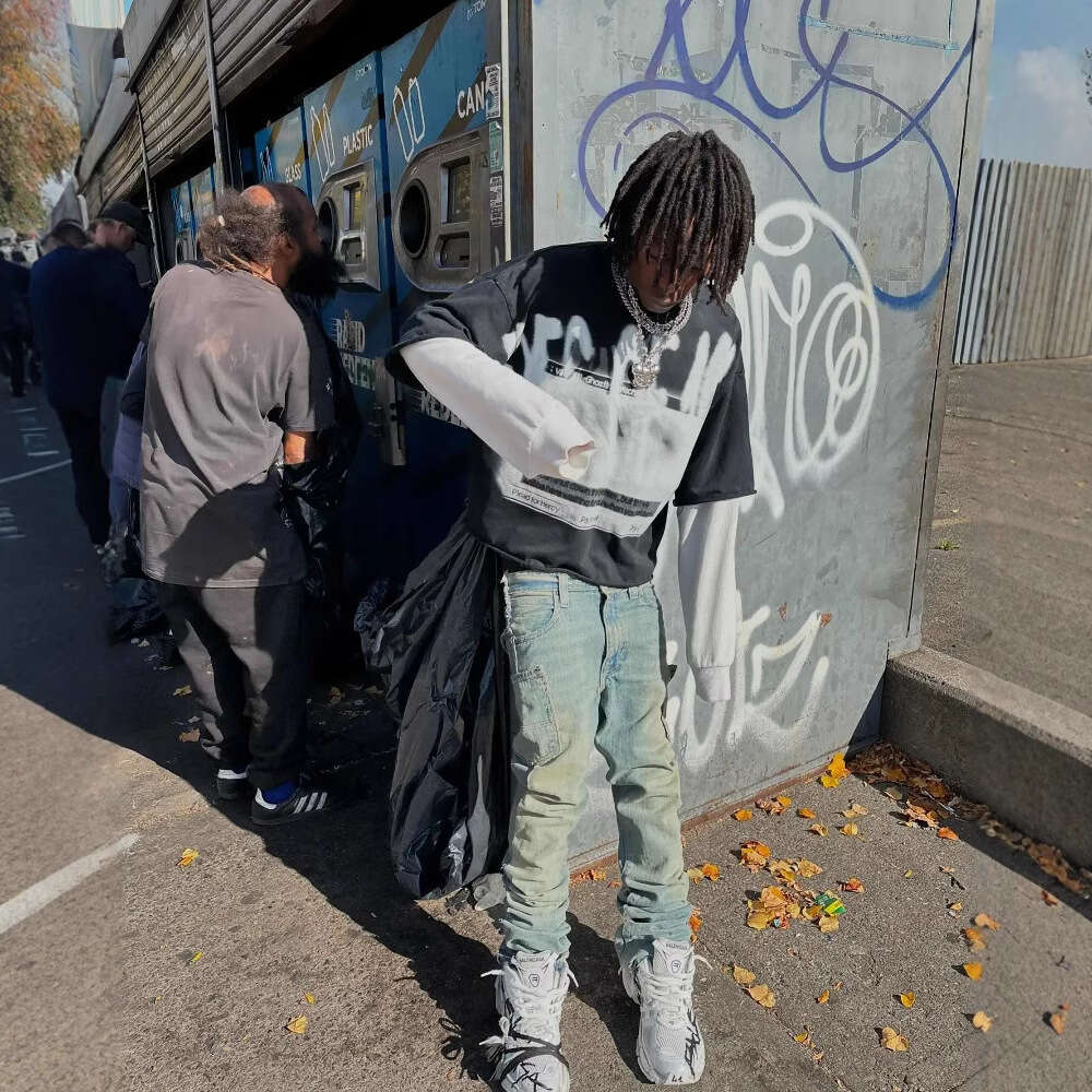 Harajuku Fashion Street Wear Men's Printed American New Casual Hoodie