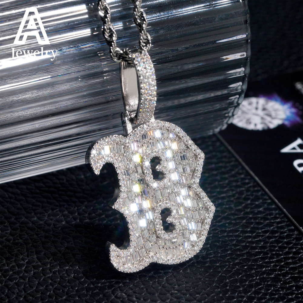 European and American hip hop 925 sterling silver vvs Moissamite pendant trend mens and womens letter necklace pendant