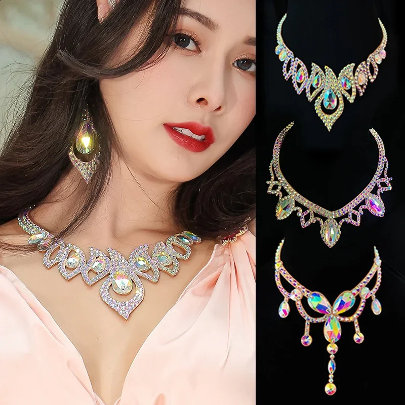 Belly Dance Necklace Rhinestone Chain Female Adult High-End Stage Profession Performance Competition Accessories 250318
