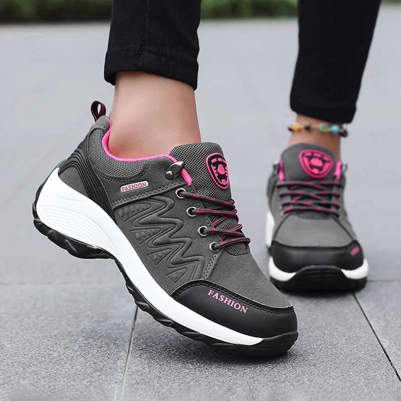 Womens sports shoes breathable platform lightweight Hiking Sports lace Up Fi new running comfortable fitness shoes free deliveryXJ250324