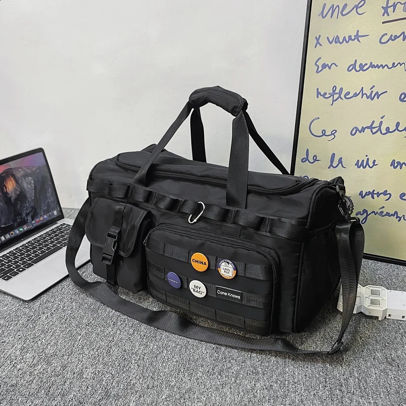 Large Capacity Nylon Travel Duffle Bag Men and Women Waterproof Sports Backpack 250327