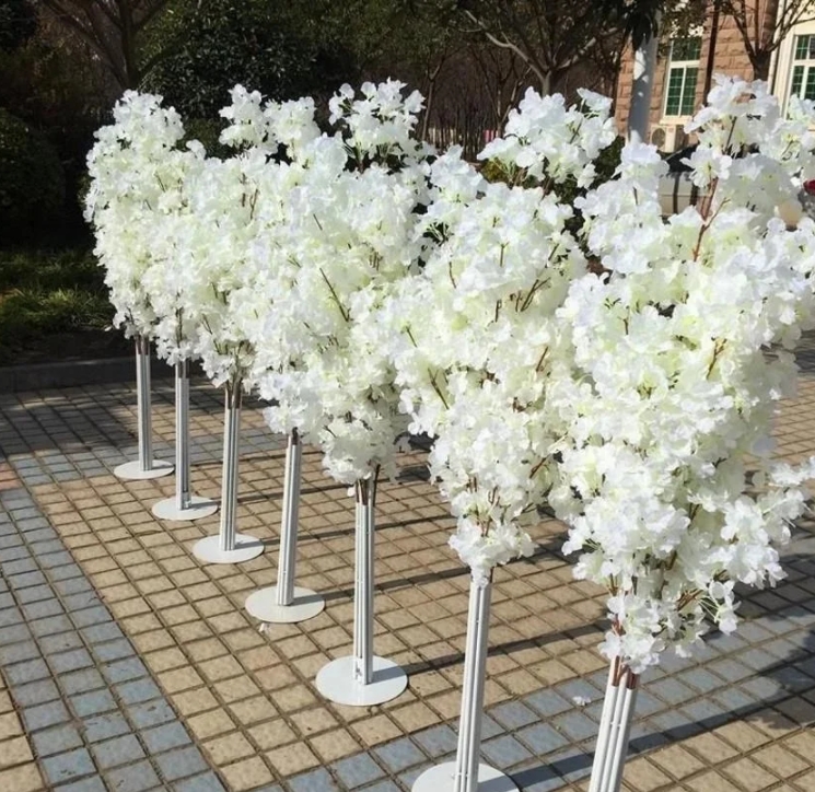 Decorative Flowers Wreaths Wedding Decoration 5Ft Tall 10 Piece/Lot Slik Artificial Cherry Blossom Tree Roman Column Road Leads Fo Dhuog