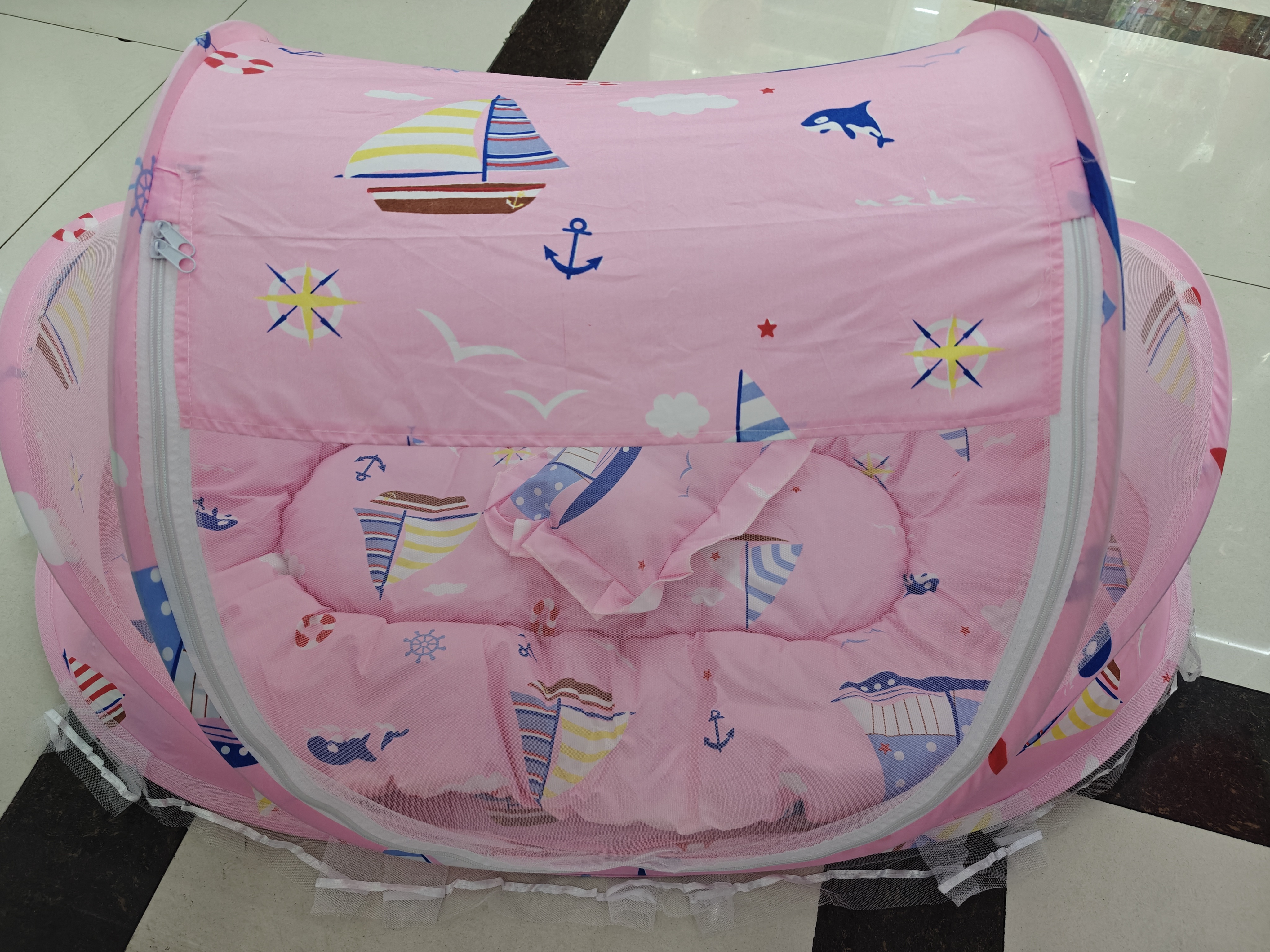 Jiaobao sailboat three piece set baby mosquito net