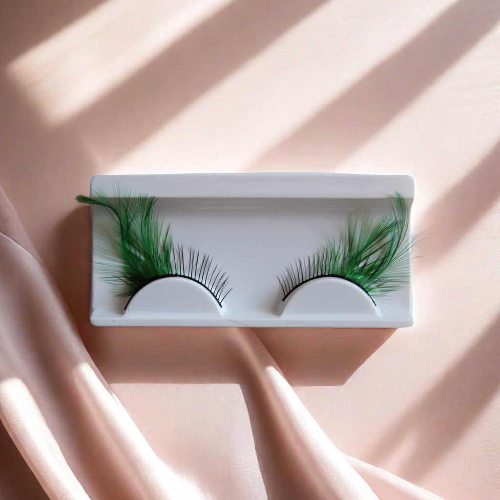 Eye Tail Elongated Colorful Feather False Eyelash Exaggerated Stage Double Eyelid Makeup Temperament Swallowtail W250324