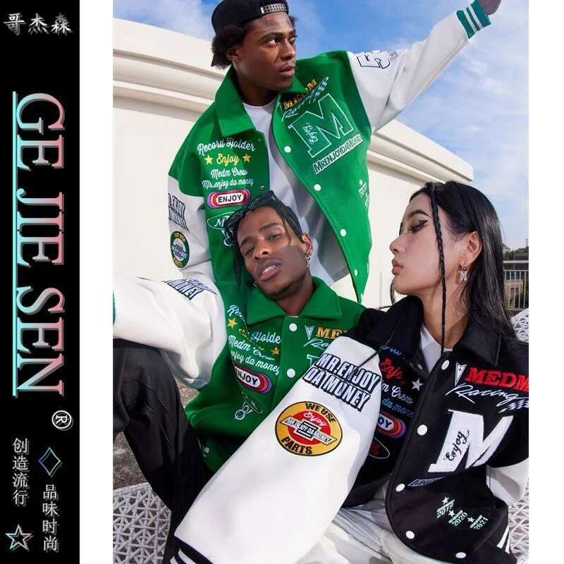 European Men's Embroidered American Style Y2k Retro Baseball Uniform Jacket Couple Styles Spring And Autumn Trend