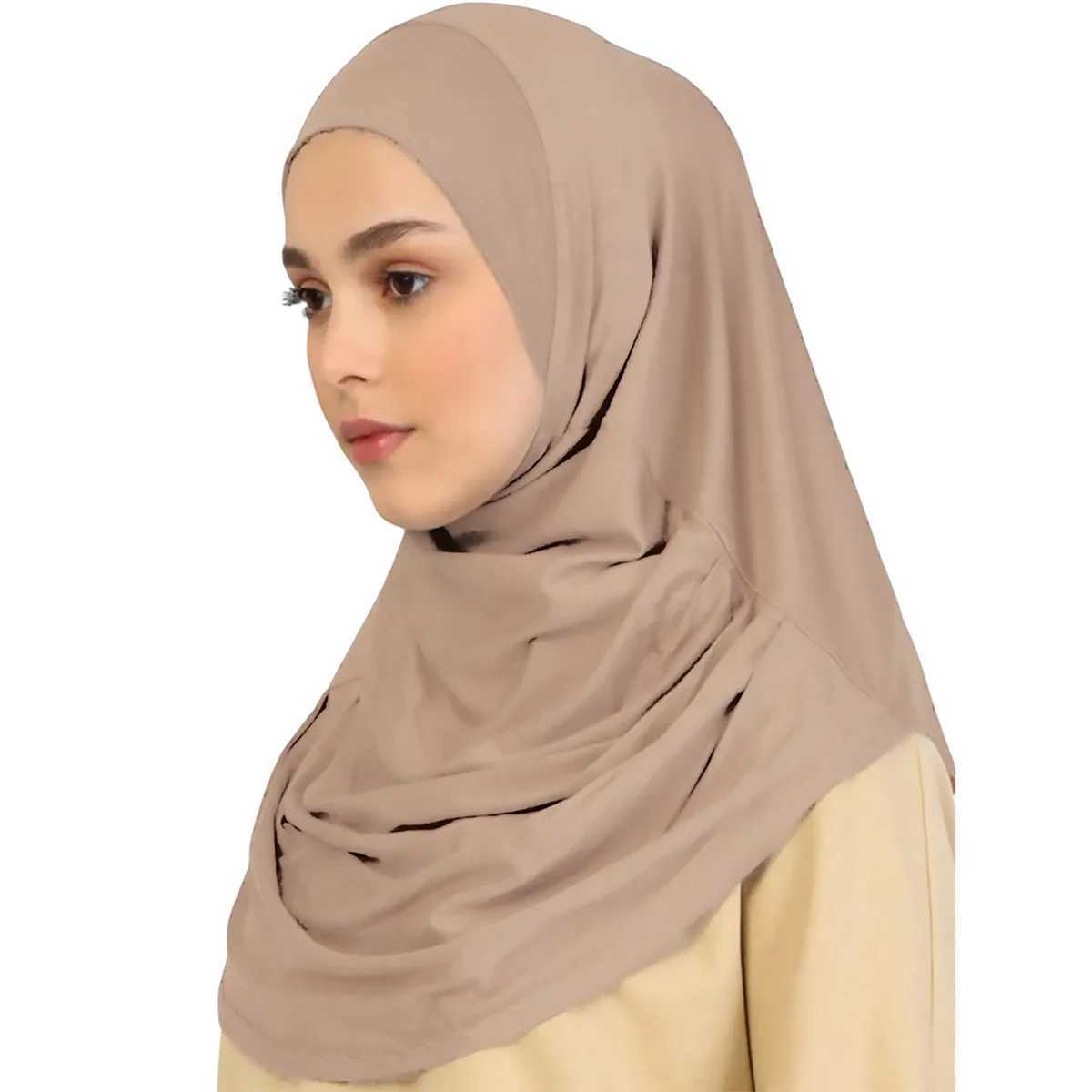 New ready to wear instant headscarves for Wen Solid colored linen scarves neck sports headscarves needleless Islamic shawls and wraps X2503241