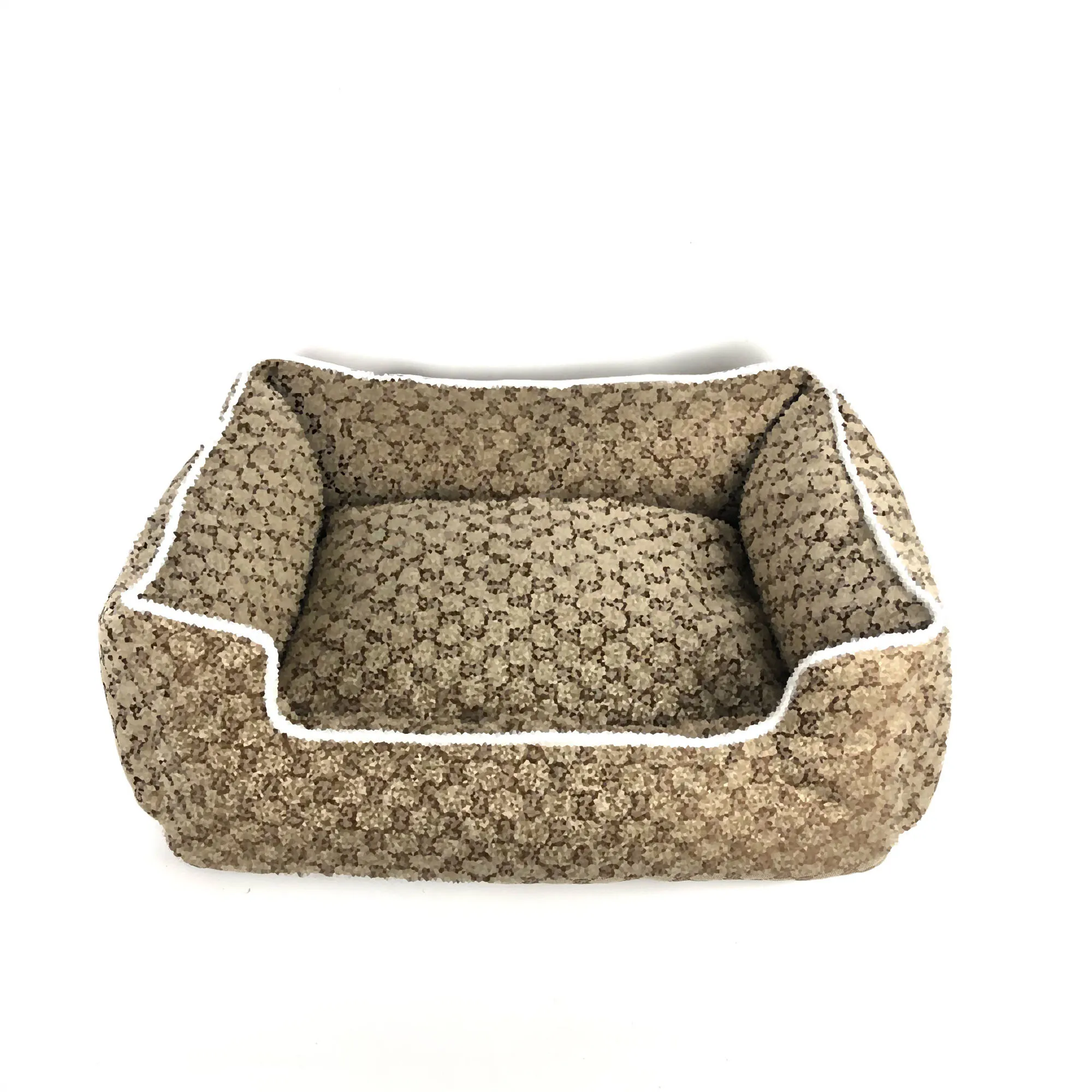 Designer Dog Nest Classic Letter Logo Brown Pink Pet Bed Soft and Comfortable Square Cat nest Large and Small Warm Dog House kennel