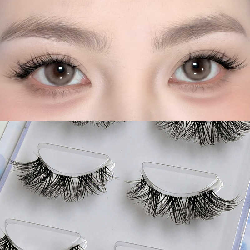 Thick makeup fake eyelashes fox eyes exaggerated curl single cluster cross stage aura elongated tail GM30 W250324