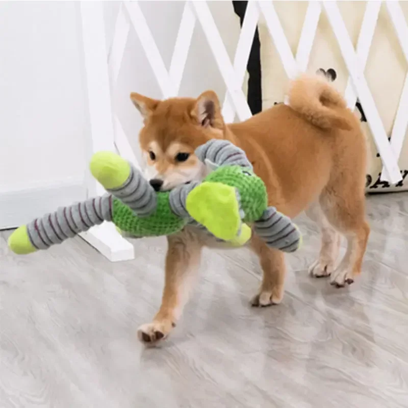 Indestructible Sound Squeaky Toys Animals Shape Pet Soft Plush Chew Molar Training Toy Puppy Bite Teeth Toys for Large Dogs