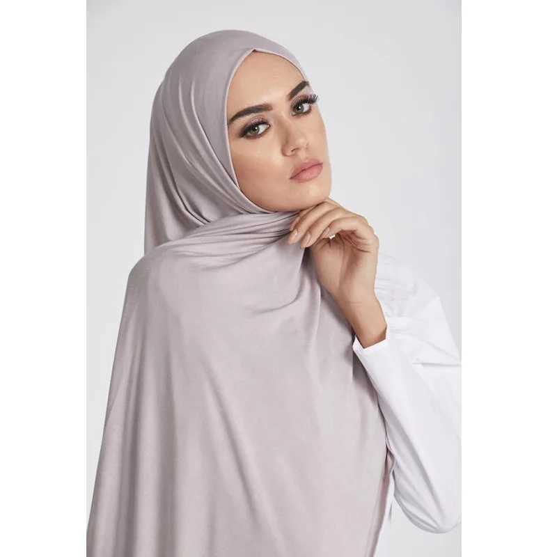 Modal cotton knitted headscarf long Muslim shawl plain weave soft turbo tie bag suitable for African b70x60cm X2503241