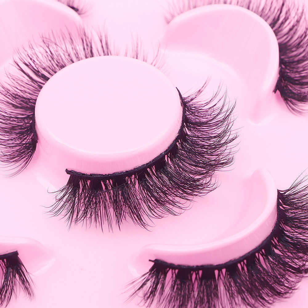 Five pairs of large capacity thick curled and full length false eyelashes W250324