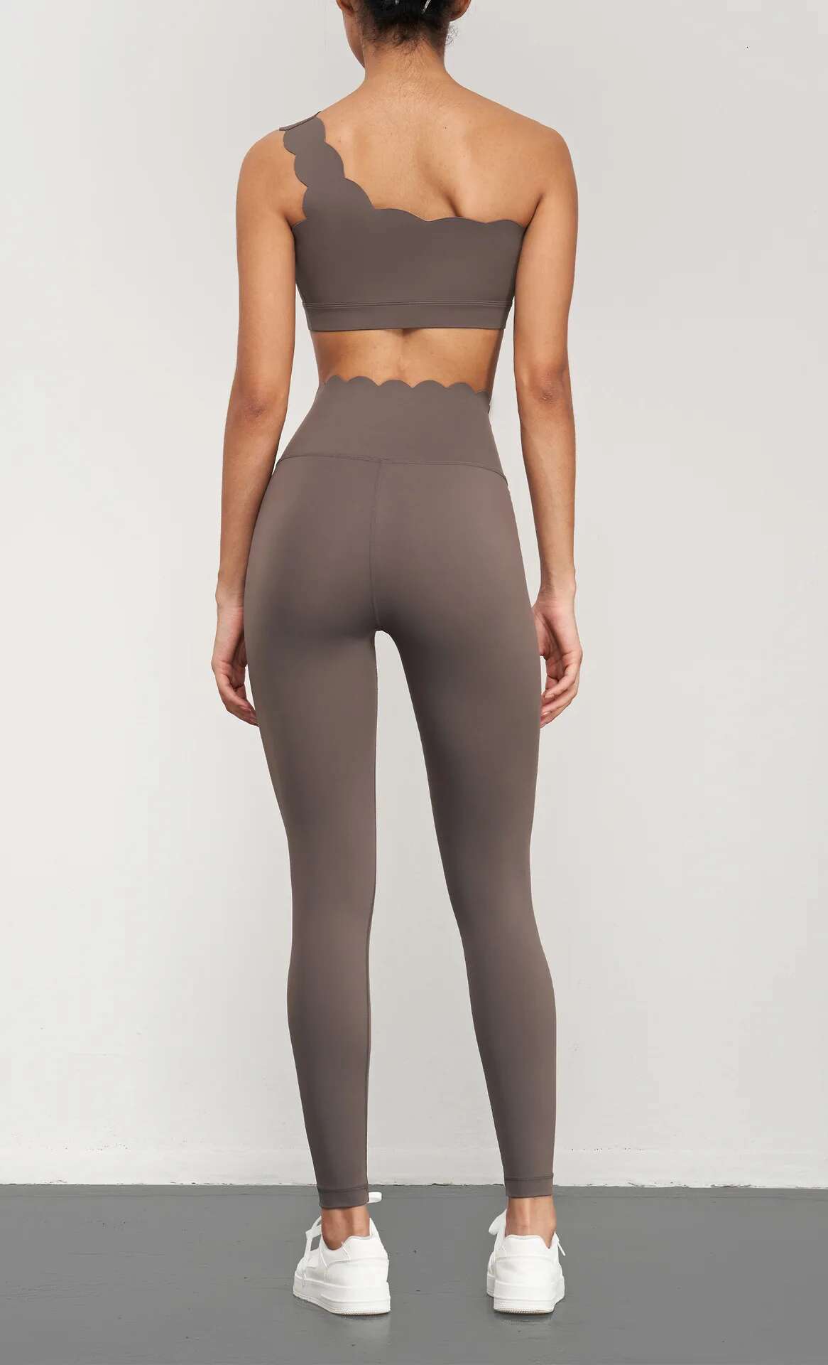 Sexy Solid Color Soft Gym Yoga Set Women Suit High Waist Legging Single Room Petal Sports Bra 2Pc Workout Comprehensive Training