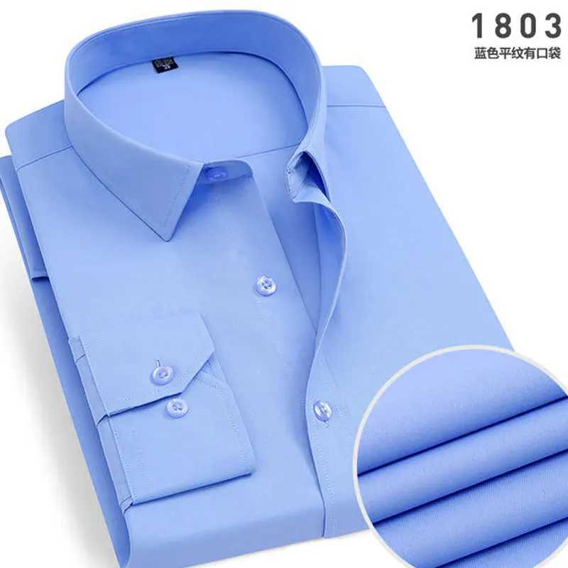 Spring new mens striped long sleeved shirt iron free and wrinkle resistant comfortable and breathable fashionable and slim fit for business and leisur