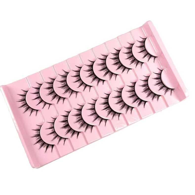 False eyelashes little devil eyelashes 10 pairs of false eyelashes naturally magnifying thick slender and super soft eyes W250324