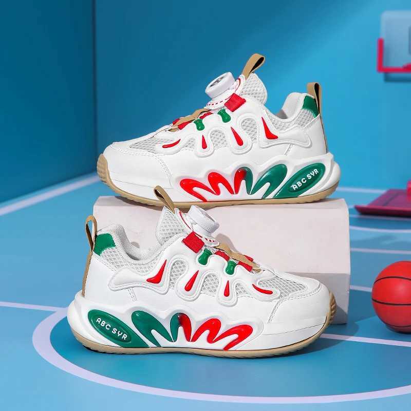 Childrens basketball shoes flat and comfortable 2025 fashion website summer breathable field training luxurious childrens design sports shoes W250324