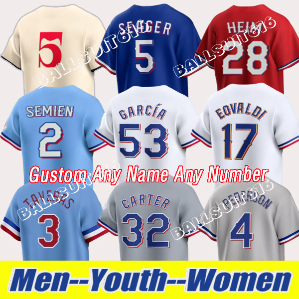 Ranger Jerseys #5 Corey Seager Jersey Adolis Garcia Marcus Semien Nathan Eovaldi Evan Carter Leody Taveras Jonah Heim Joc Pederson city Baseball Jerseys