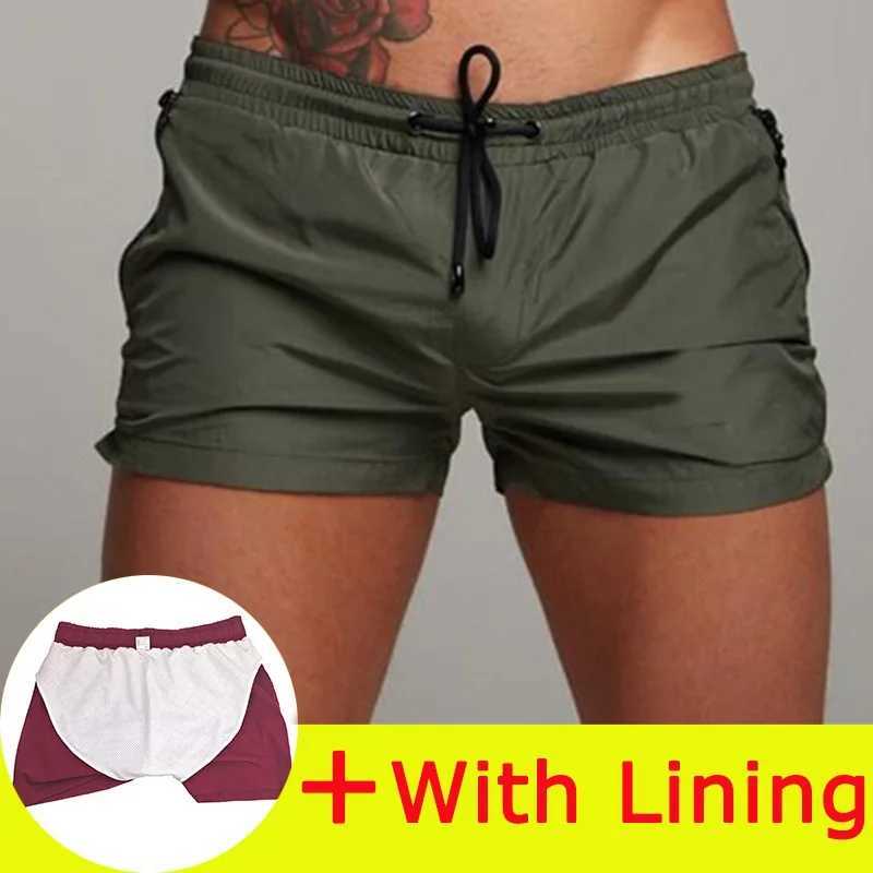 Mens summer running shorts fashionable mens gym fast drying breathable beach running shorts W250324