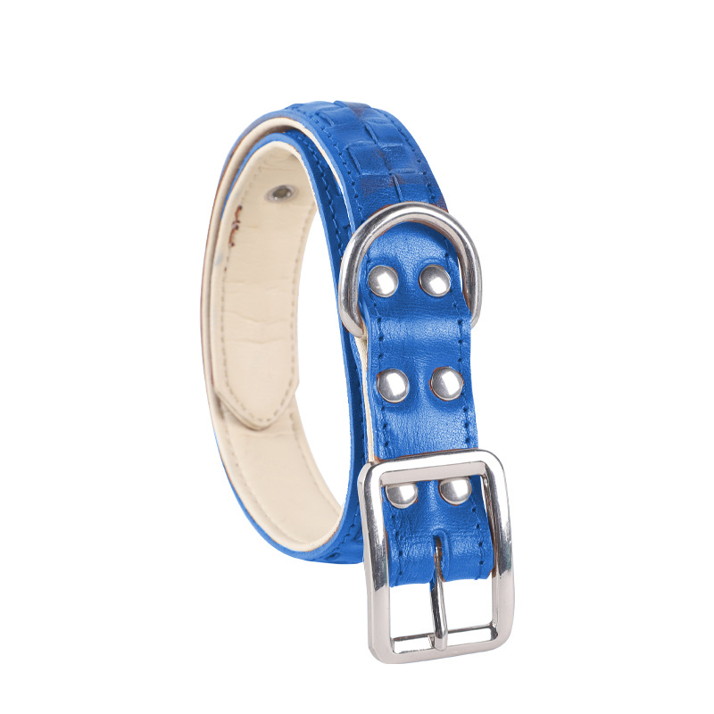 New customized fashion dog collar pet dog head layer cowhide sturdy and durable soft does not hurt the hair