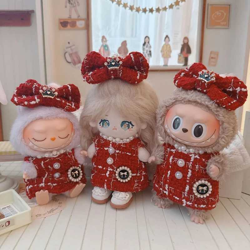 17cm Labubu doll accessories clothing high-end luxury design sweet wool set Labubu clothing cross body bag princess shoesXJ250324