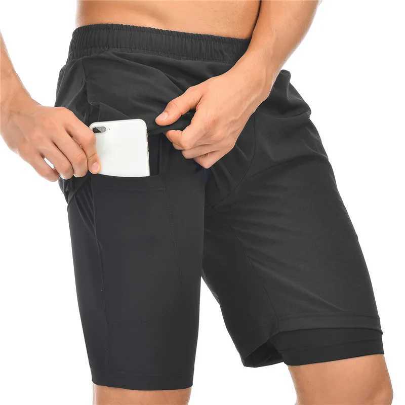 2024 Summer Running Shorts for Men 2 Sports Slow Running Fitness Shorts Training Quick Drying Mens Fitness Shorts W250324
