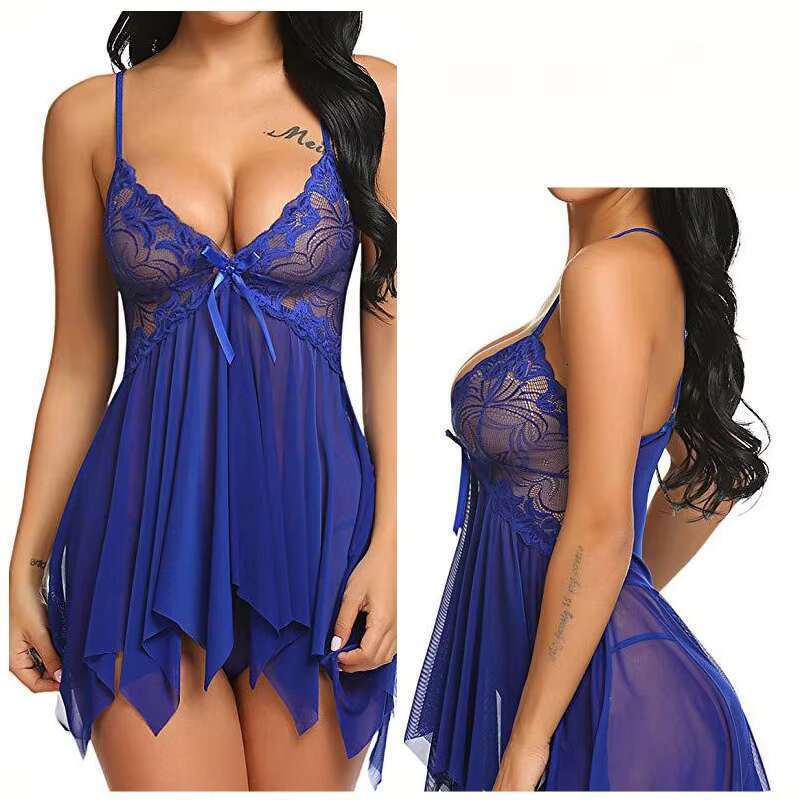 Hot Selg Lace Underwear Casual Mini Dress Sets Women Lightweight Fashion Sexy Gerie Sleepwear