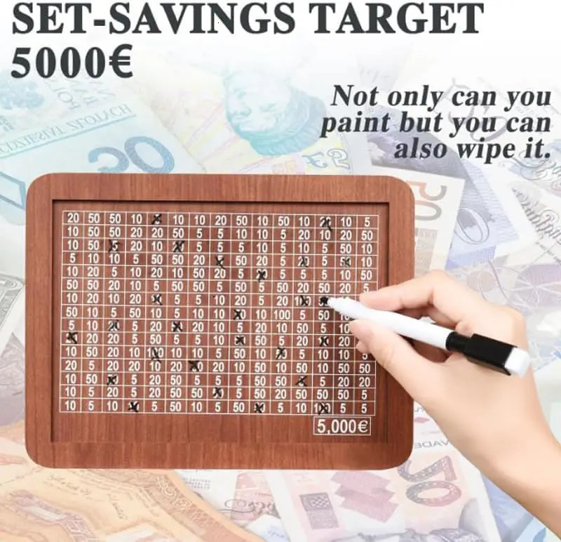 Money Saving Box Cash Saving Money Box 10 000 Saving Challenge Money Bank With Numbers Ticks Retro Coin Saver Box With Target 250325