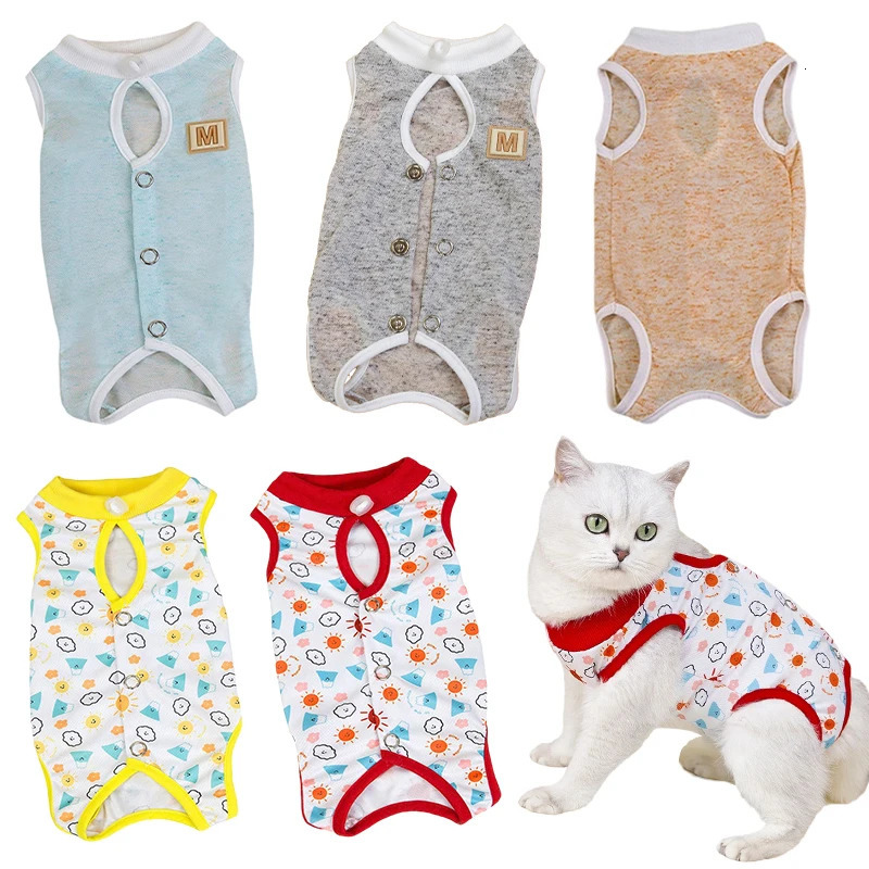 Cat Anti Lick Sterilization Set Soft Pet Care Tank Top Suitable for Small Cats Puppies to Wear and Recovery jumpsuit 250318