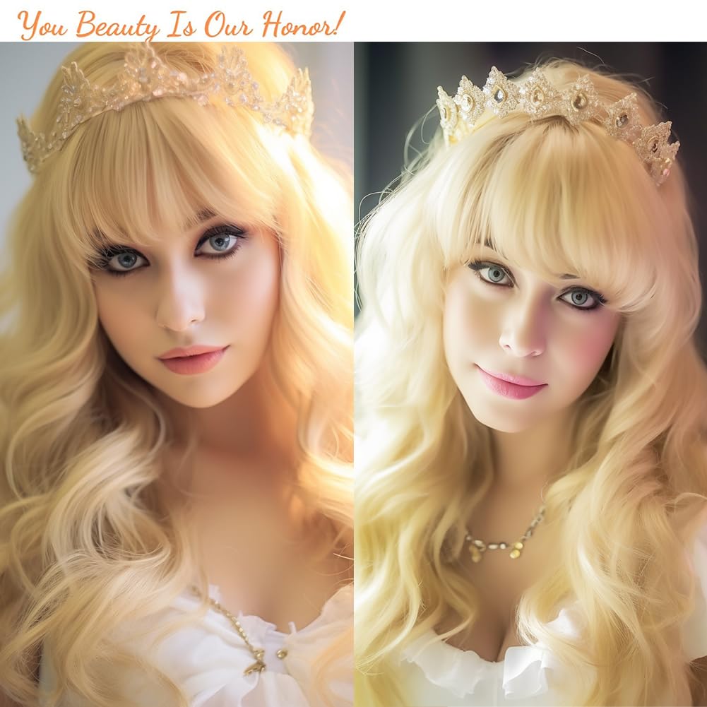 Long Wavy Blonde Wig Women's Big Costume Wig Bouffant Beehive Wigs Curly Hair Wigs for Women