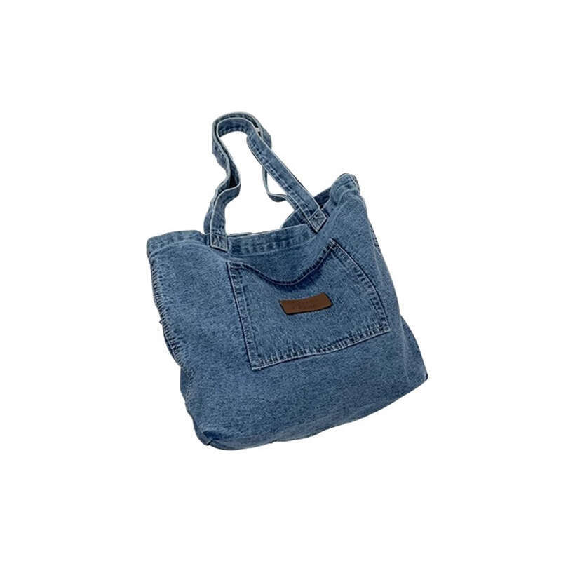 Women's Bags Cowboy canvas shoulder for women, large capacity Japanese and Korean casual versatile, niche artistic tote bag, handbag shopping bag