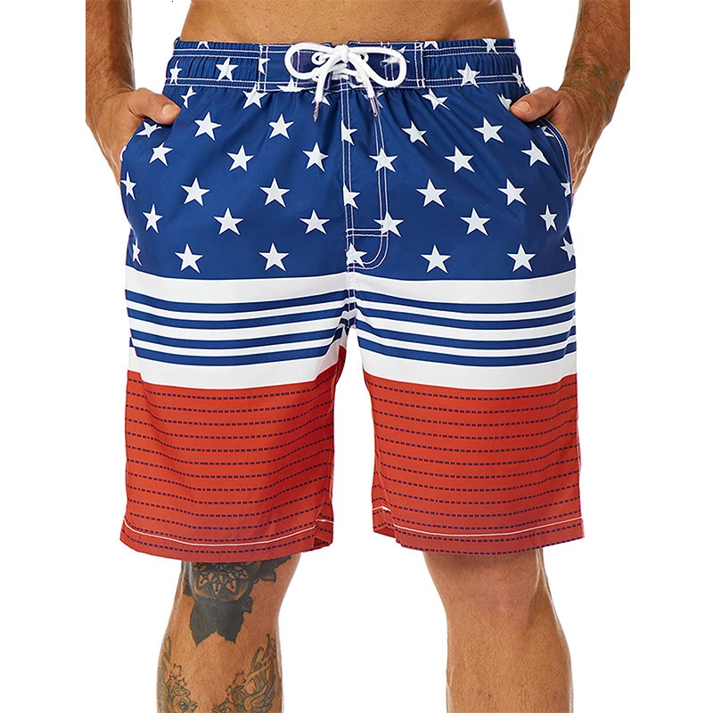 Striped graphic board shorts 3D printed y2k casual beach swimsuit homme 2023 summer Hawaiian surfing 250321