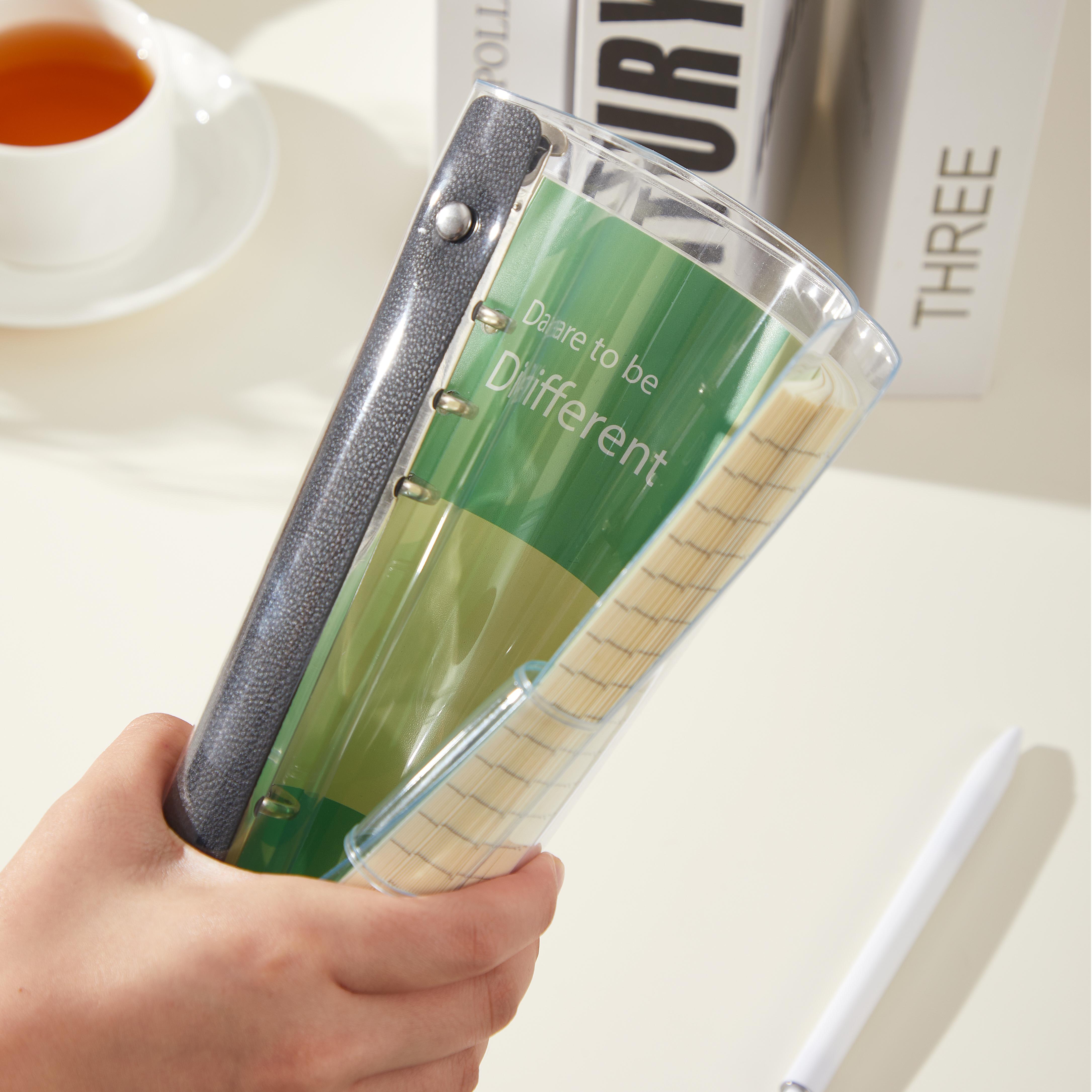 Versatile Translucent PVC Circular Ring Binder - Essential Desk Accessory for Efficient;A5 Notebook Binder - 6 Ring A5 Binder PVC Binder Refillable