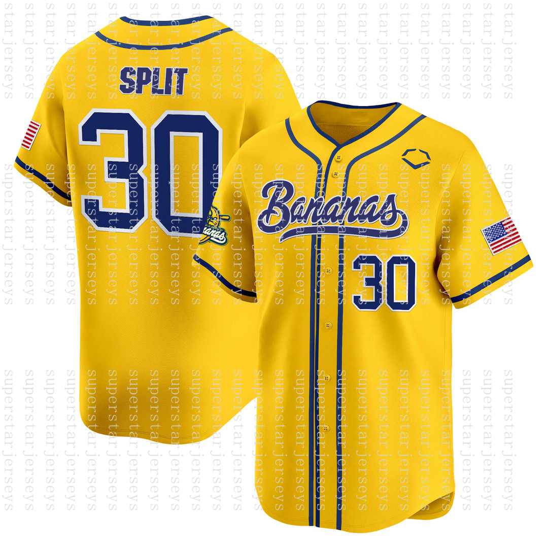 Custom 2024 Savannah Baseball Jersey Your Name Number Bananas Men Women Youth Baseball Jerseys