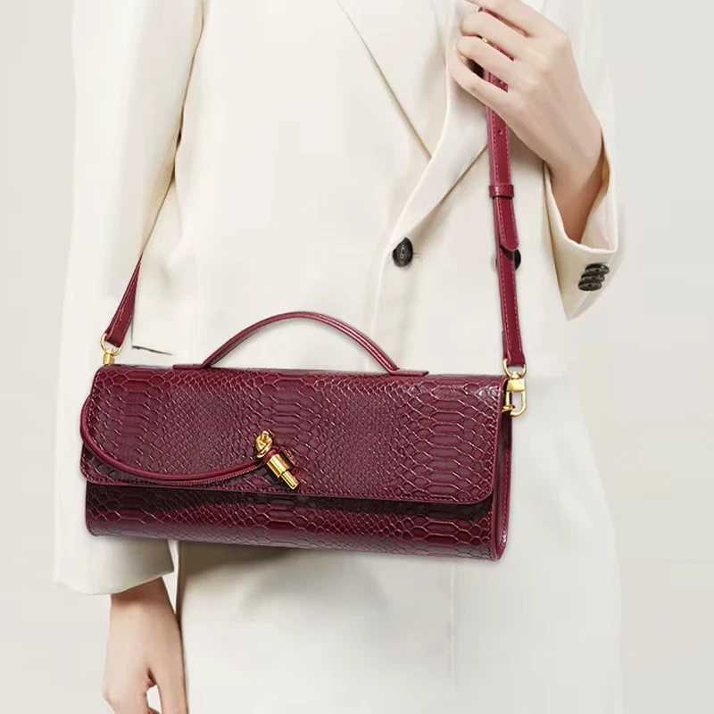 Design Womens Evening Handbag Long Wallet Crocodile Pattern Cross Shoulder Bag Fashion Set Z250324