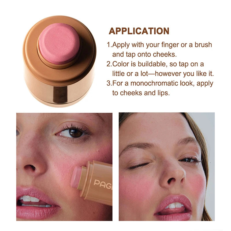 3-in-1 Magic Blush Stick Cheek Lip Tinted Moistured Blush Stick Silky Brighten Blush Cream Blusher Cosmetics Tubes Matte Contour 250324