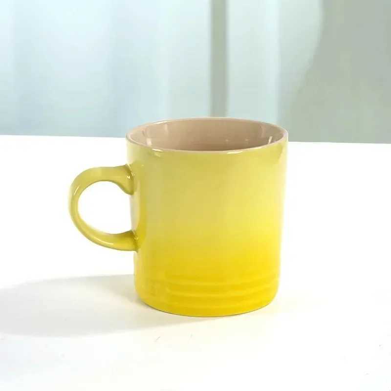 Popular Nordic style color gradient cup creative Macaron cup gradient cup cool color rainbow cup with handmade gift ceramic cupT250324