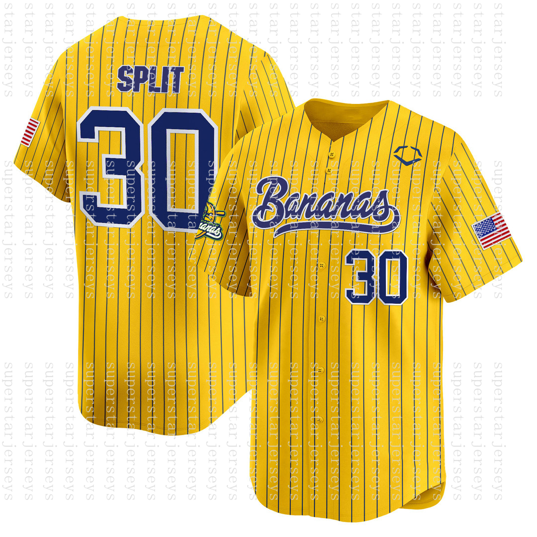 Custom 2024 Savannah Baseball Jersey Your Name Number Bananas Men Women Youth Baseball Jerseys