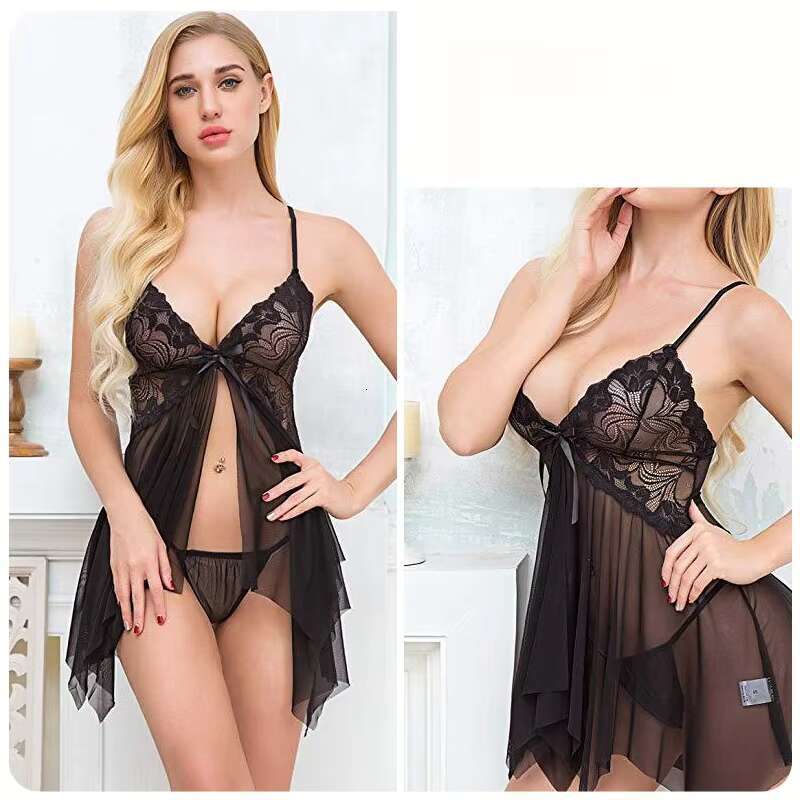 Hot Selg Lace Underwear Casual Mini Dress Sets Women Lightweight Fashion Sexy Gerie Sleepwear